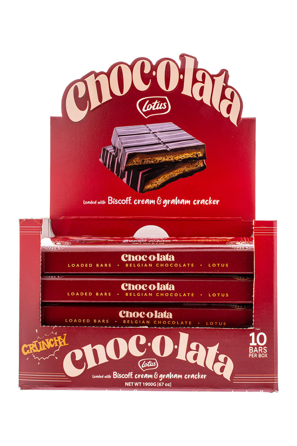 CHOCOLATA Lotus Loaded Biscoff Cream & Graham Cracker Crunch Bar 10 Pack