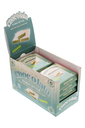 CHOCOLATA Dubai Style Crunchy White Chocolate 3.5oz Bar 10 Pack