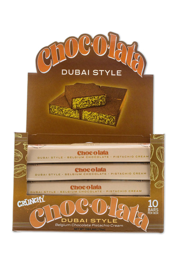 CHOCOLATA Dubai Style Crunchy Chocolate 7oz Bar 10 Pack