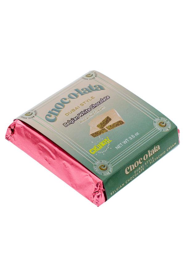 Chocolata Dubai Style Belgian chocolate bar packaging on a white background