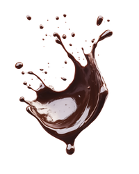 Chocolate splash on a white background