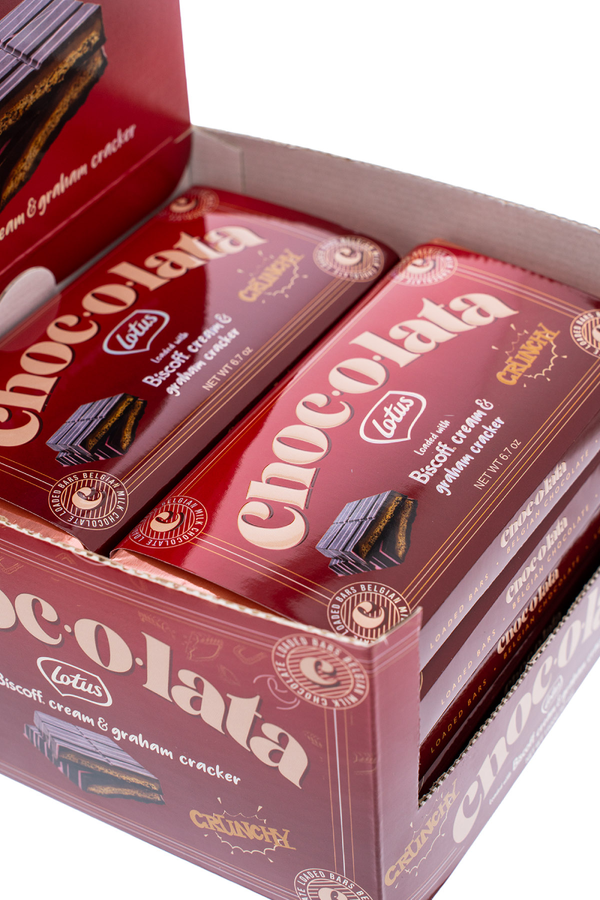 Box of Chocolata cookies with visible branding on a white background